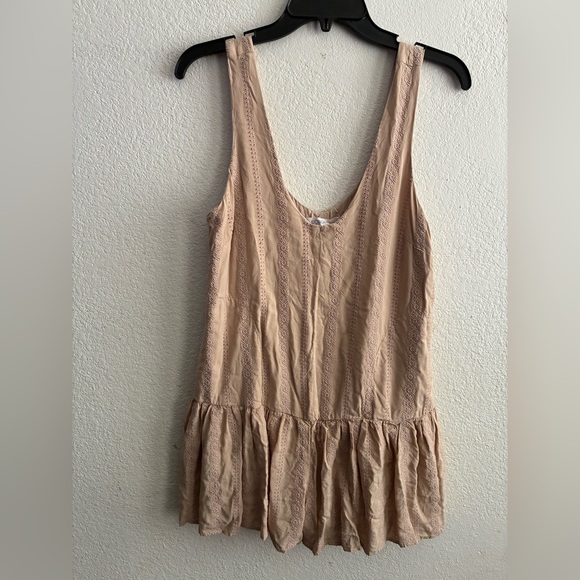 BCBGeneration Women's Drop Waist Eyelet Embroidered Tan Romper S - Picture 10 of 14